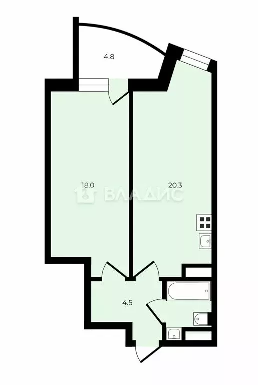 2-комнатная квартира: Санкт-Петербург, улица Прокофьева, 7к2 (51 м) - Фото 1