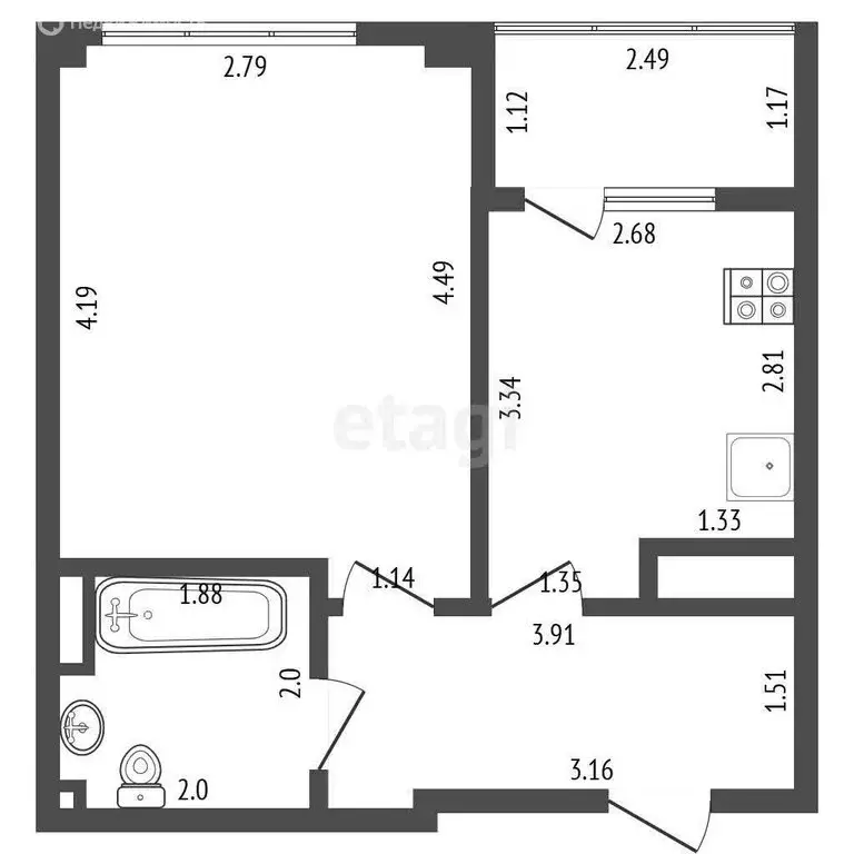 1-комнатная квартира: Севастополь, улица Горпищенко, 104Гк1 (34 м) - Фото 1