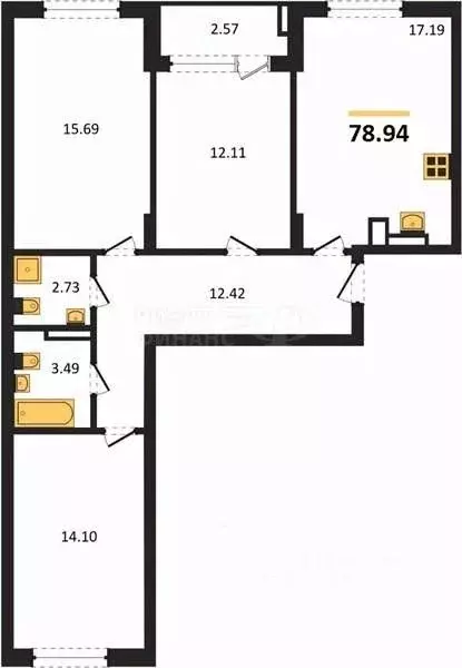 2-к кв. Калининградская область, Калининград Батальная ул., 65Б (60.35 ... - Фото 1