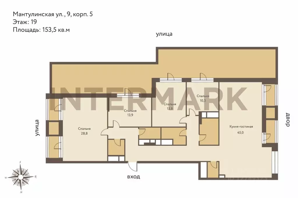 4-к кв. Москва Мантулинская ул., 9к5 (149.2 м) - Фото 1