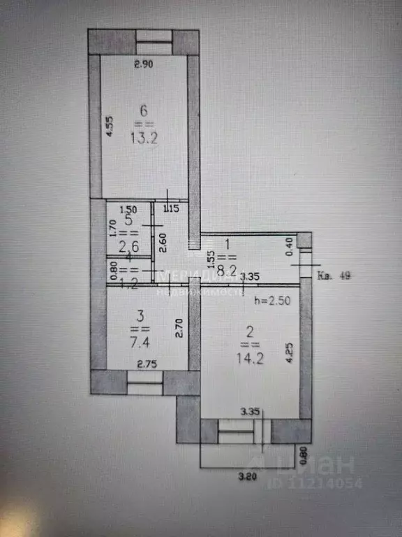 2-к кв. Нижегородская область, Бор ул. Свободы, 4 (47.3 м) - Фото 1