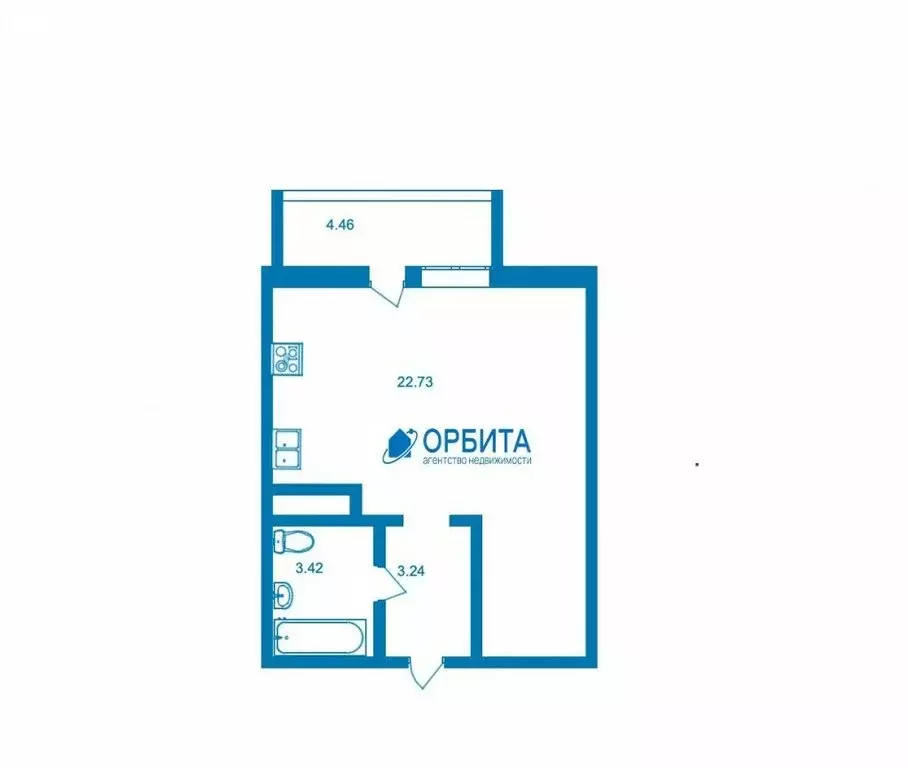 Квартира-студия: Тюмень, улица Дмитрия Менделеева, 2к2 (29.4 м) - Фото 1