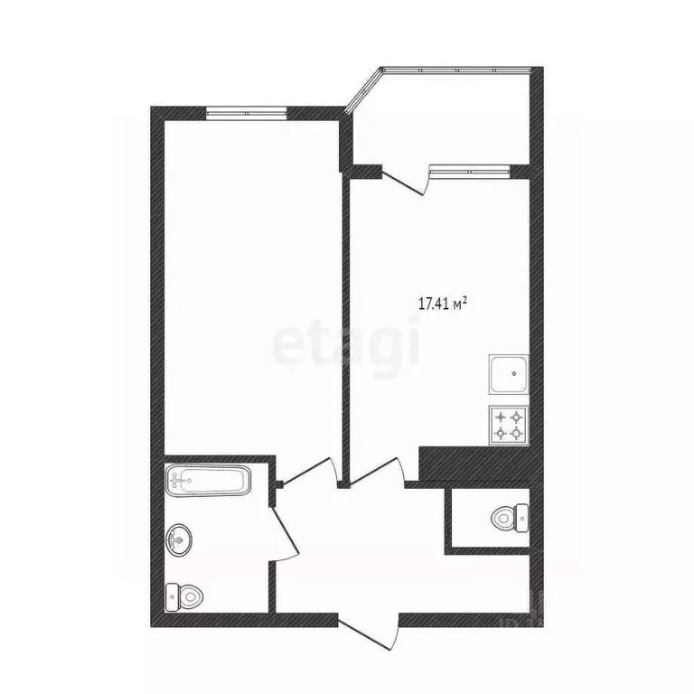 1-к кв. Санкт-Петербург ул. Челюскина, 10 (38.83 м) - Фото 1