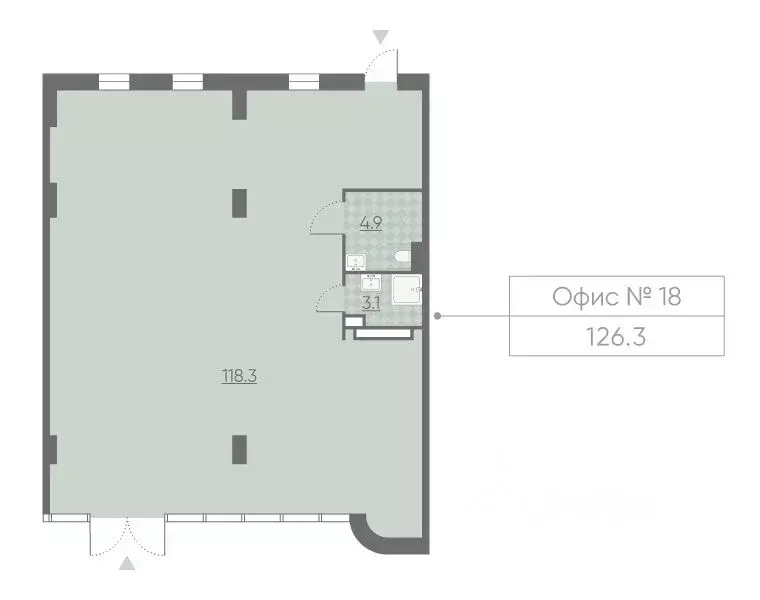 Помещение свободного назначения в Москва Марк жилой комплекс, к3 (126 ... - Фото 1