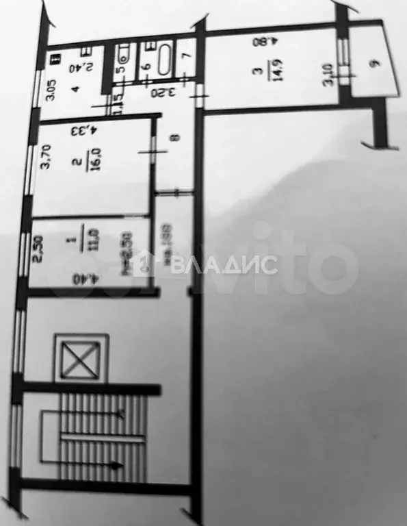 3-к. квартира, 62,7 м, 8/9 эт. - Фото 0