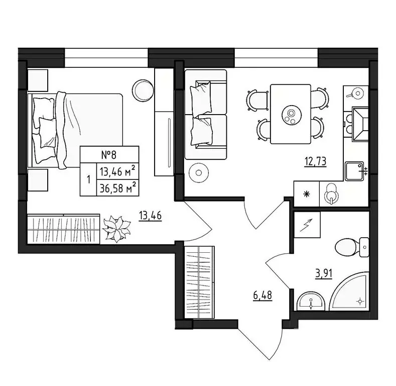 1-комнатная квартира: деревня Малое Верево, жилой комплекс Верево-Сити ... - Фото 1