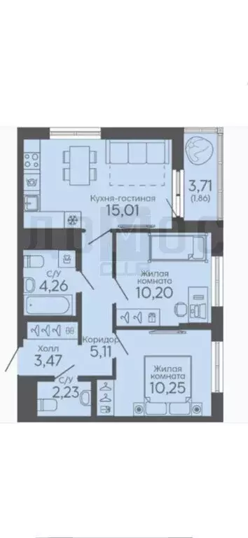2-комнатная квартира: Екатеринбург, микрорайон Новокольцовский, жилой ... - Фото 1