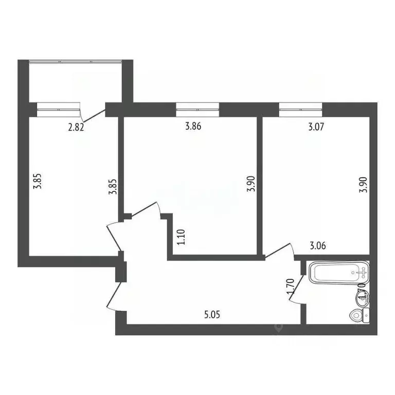 2-к кв. Вологодская область, пос. Майский ул. Северная, 26 (49.5 м) - Фото 2