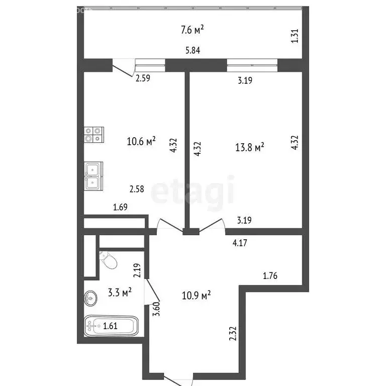 1-комнатная квартира: Набережные Челны, микрорайон Замелекесье, 21-й ... - Фото 1