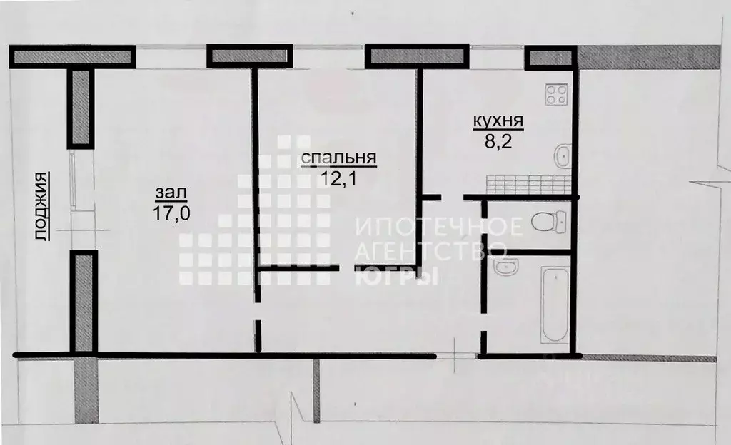 2-к кв. Ханты-Мансийский АО, Мегион ул. Сутормина, 16 (49.8 м) - Фото 1