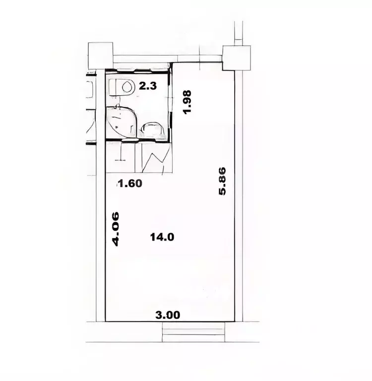 Студия Москва Рябиновая ул., 45К2 (17.3 м) - Фото 2