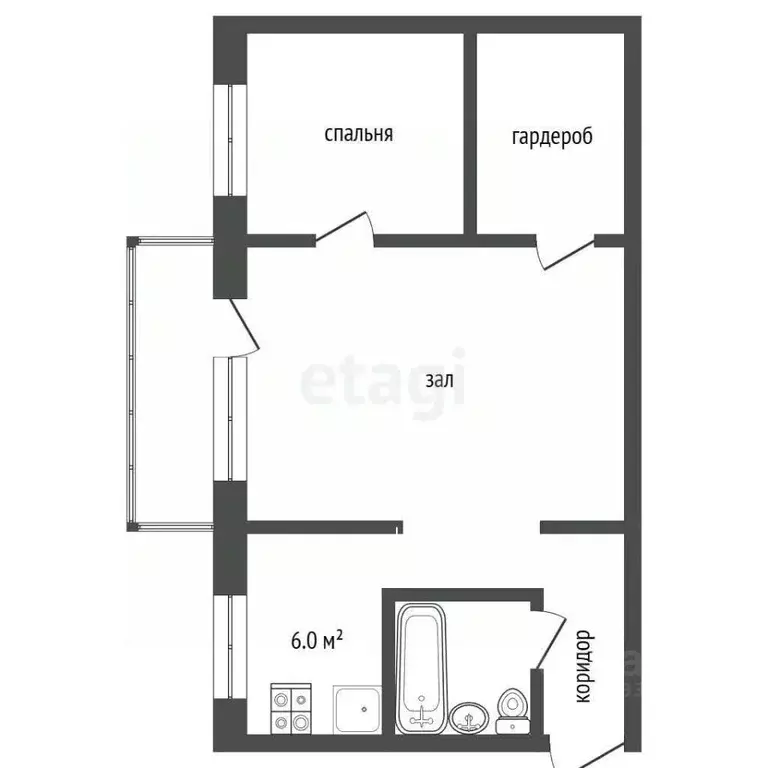 2-к кв. Свердловская область, Екатеринбург просп. Космонавтов, 45 ... - Фото 2