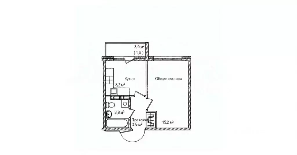 1-к кв. Кемеровская область, Юрга ул. Мира, 21 (32.3 м) - Фото 2