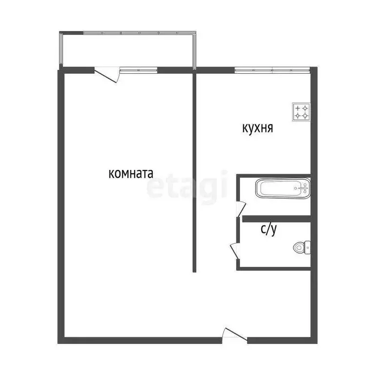 1-комнатная квартира: Пермь, Фонтанная улица, 1 (29 м) - Фото 0