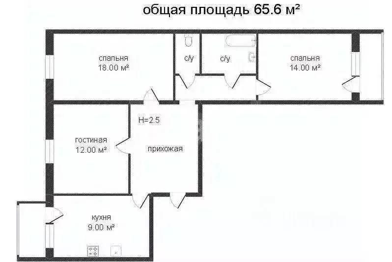 2-к кв. Костромская область, Кострома Давыдовский-2 мкр, 29 (65.0 м) - Фото 0