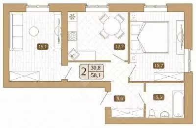 2-к кв. Московская область, Сергиев Посад ул. Воеводы Голохвастова ... - Фото 1