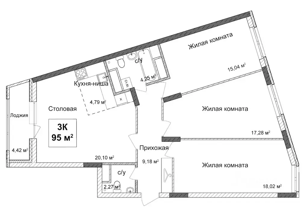 3-к кв. Нижегородская область, Нижний Новгород Подкова на Ванеева ... - Фото 0