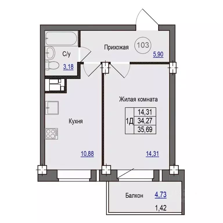 1-к кв. Псковская область, Псковский район, Завеличенская волость, д. ... - Фото 1