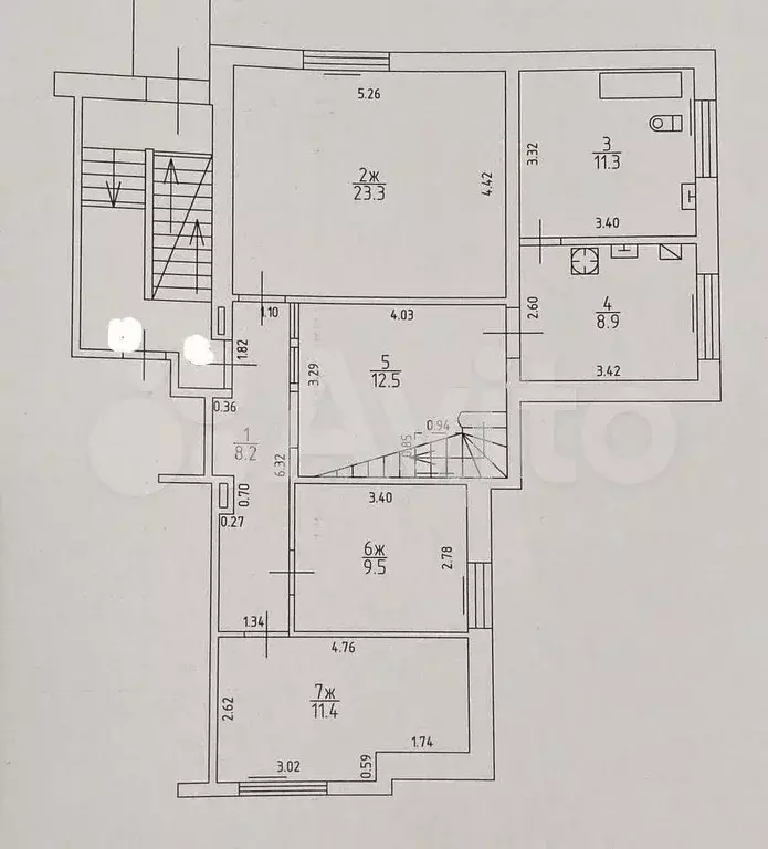 4-к. квартира, 115,1 м, 2/2 эт. - Фото 0