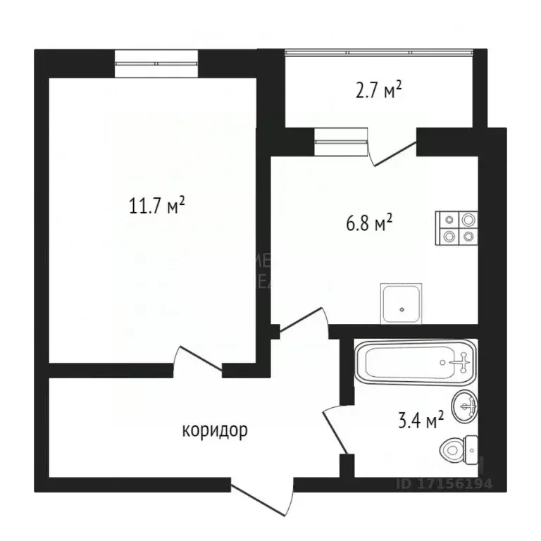 1-к кв. Тюменская область, Тюмень ул. Тимофея Чаркова, 79А/3 (29.77 м) - Фото 1