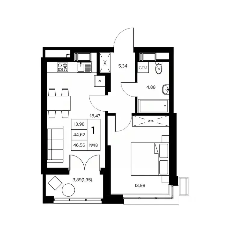 1-к кв. Калужская область, Обнинск Заовражье жилрайон, Новый город ... - Фото 1