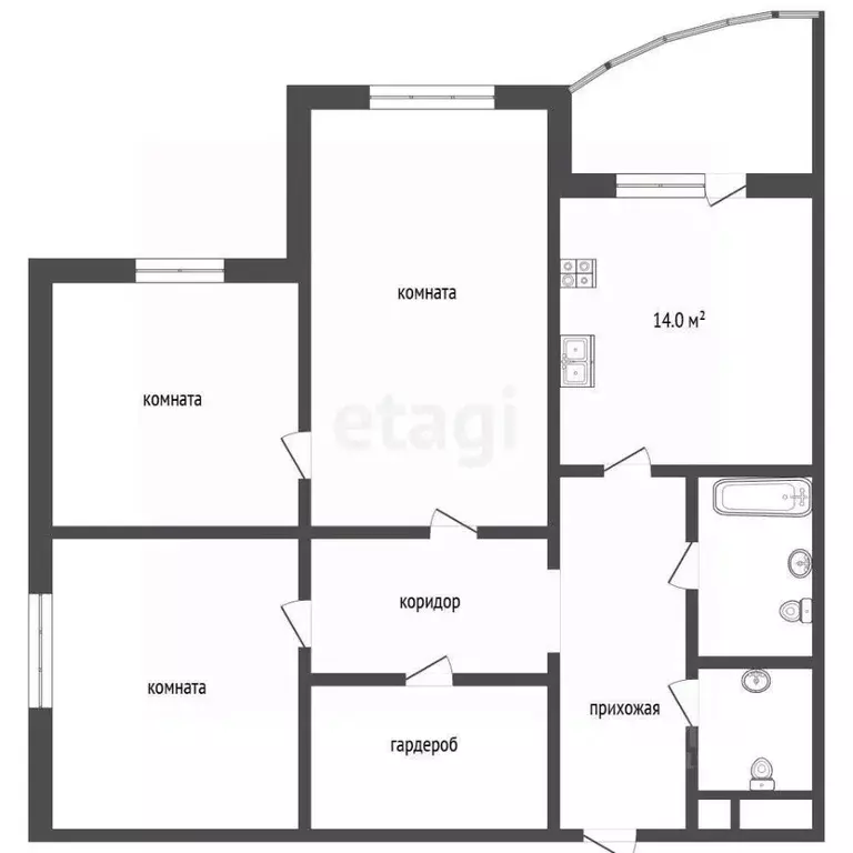 3-к кв. Саха (Якутия), Якутск просп. Михаила Николаева, 44/1 (82.0 м) - Фото 2