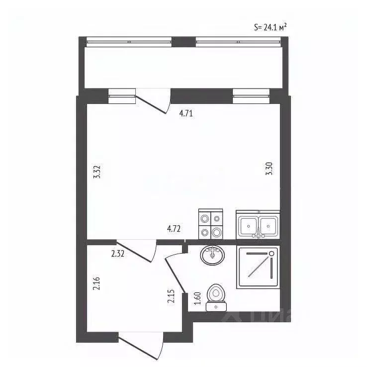Студия Ленинградская область, Мурино Всеволожский район, ул. Шоссе в ... - Фото 2
