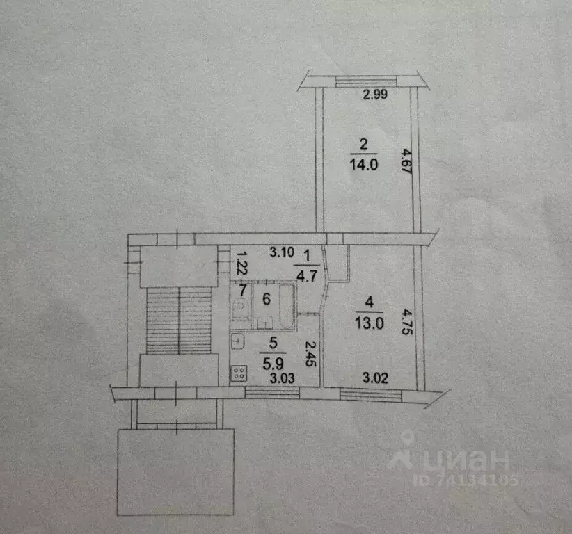 2-к кв. Московская область, Кубинка ул. Генерала Вотинцева, 8 (41.4 м) - Фото 2