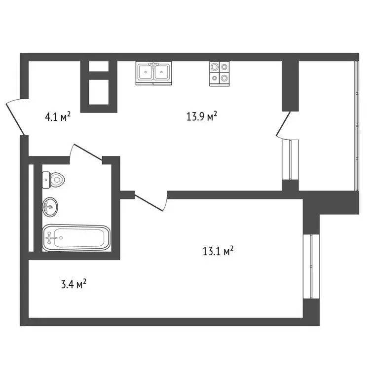 1-комнатная квартира: Тюмень, улица Разведчика Кузнецова, 16 (42.3 м) - Фото 0