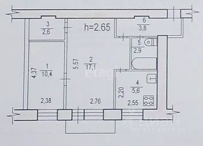 2-к кв. Хабаровский край, Хабаровск ул. Истомина, 106 (42.4 м) - Фото 1