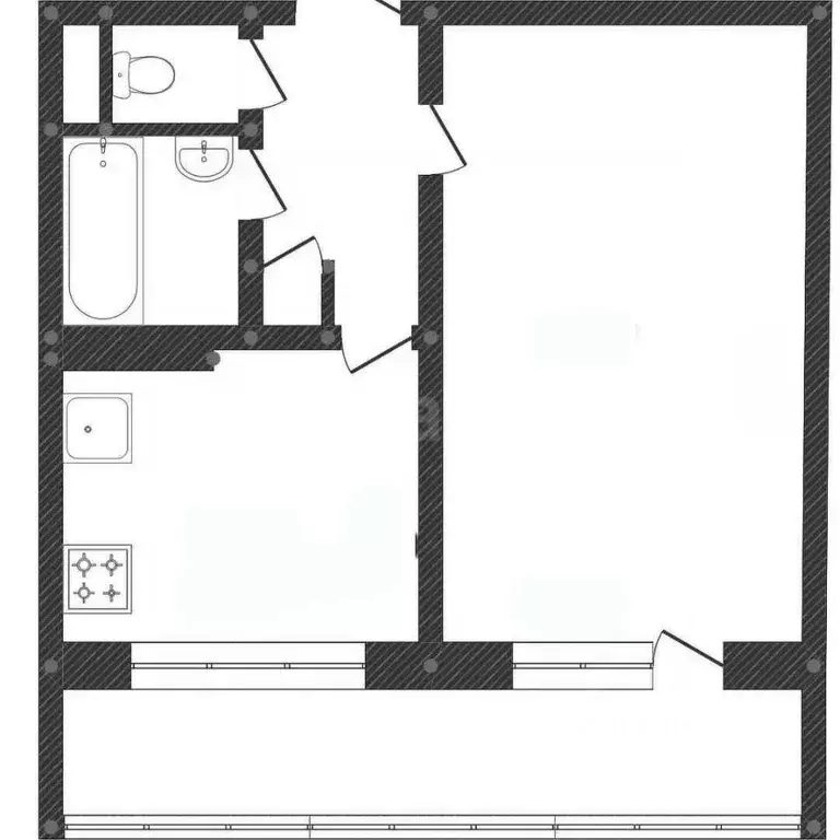 1-к кв. Белгородская область, Белгород ул. Губкина, 39 (31.7 м) - Фото 2