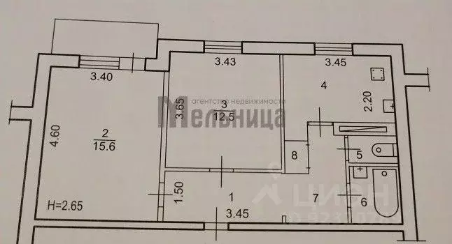 2-к кв. Волгоградская область, Волгоград наб. Волжской флотилии, 17 ... - Фото 2
