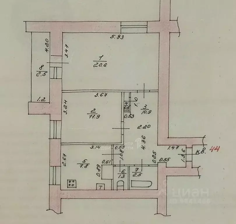 2-к кв. Татарстан, Казань ул. Татарстан, 11 (60.0 м) - Фото 2