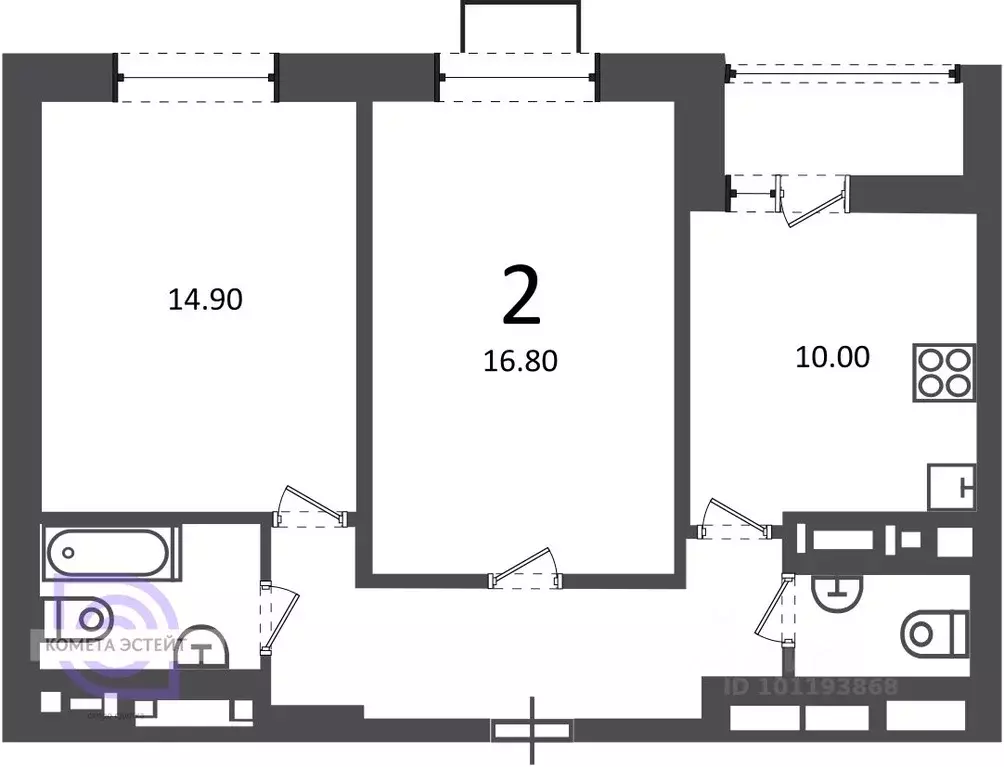 2-к кв. Москва проезд Шокальского, 28Ак1 (55.8 м) - Фото 2