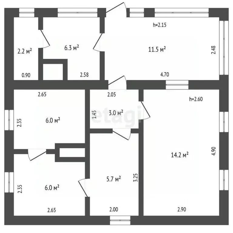 Дом в Крым, Бахчисарайский район, Почтовое пгт ул. Чкаловская (55 м) - Фото 2