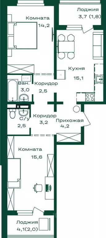 2-к кв. Алтай, Майминский район, с. Майма Алтайская ул., 2к3 (64.1 м) - Фото 1