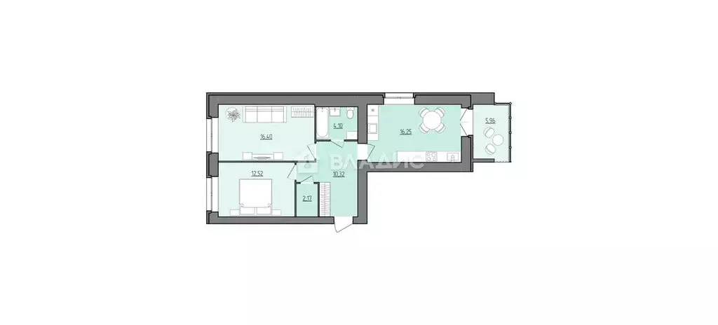 2-комнатная квартира: Рыбинск, Февральская улица, 12 (65 м) - Фото 0