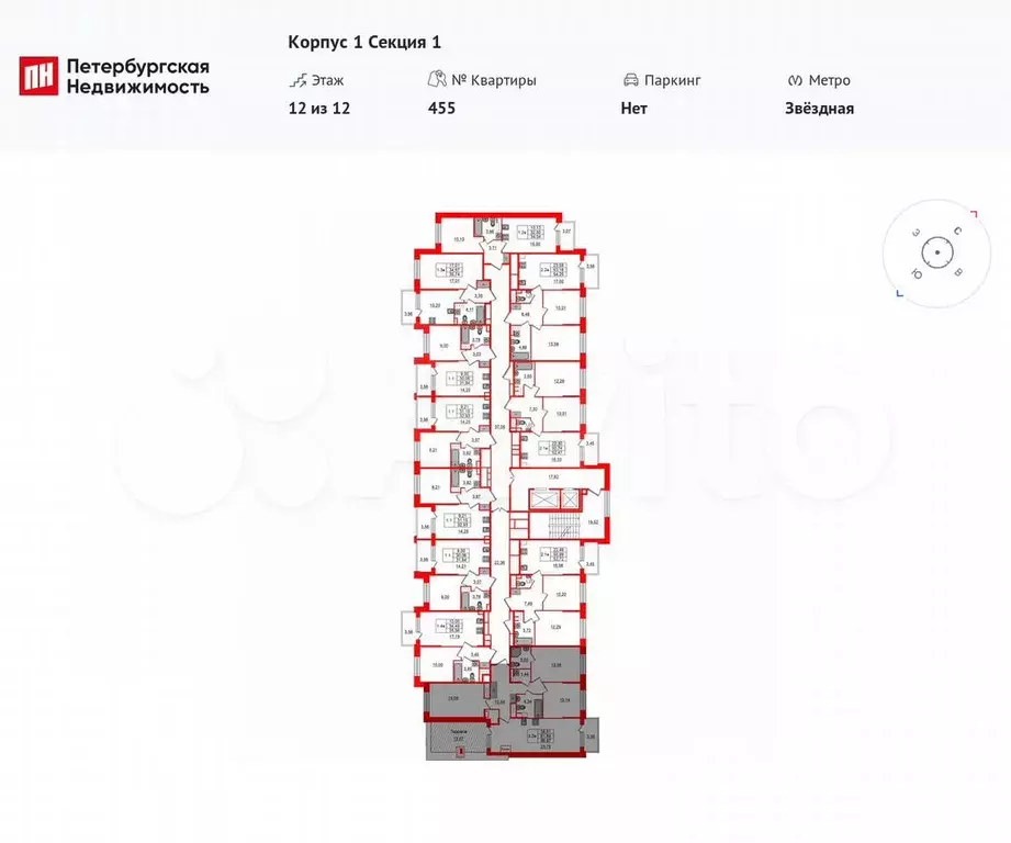 3-к. квартира, 81,9 м, 12/12 эт. - Фото 1