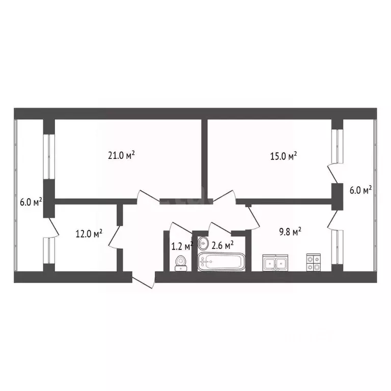 3-к кв. Крым, Феодосия ул. Дружбы, 42Е (76.1 м) - Фото 2