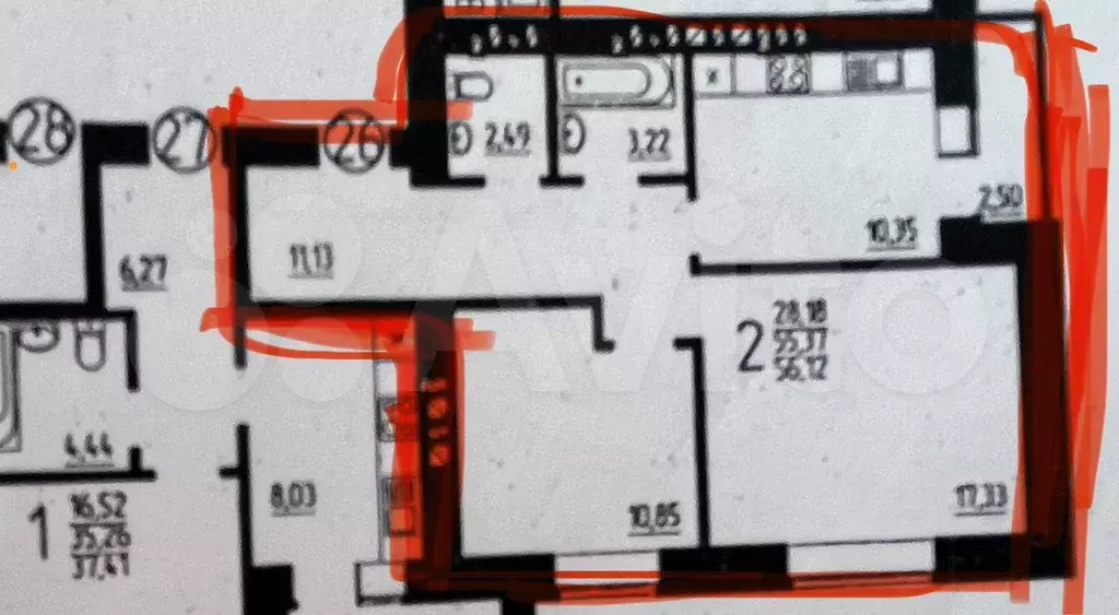 2-к. квартира, 55 м, 4/16 эт. - Фото 0