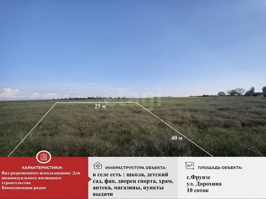 Участок в Крым, Сакский район, с. Фрунзе ул. Дорохина (10.0 сот.) - Фото 2
