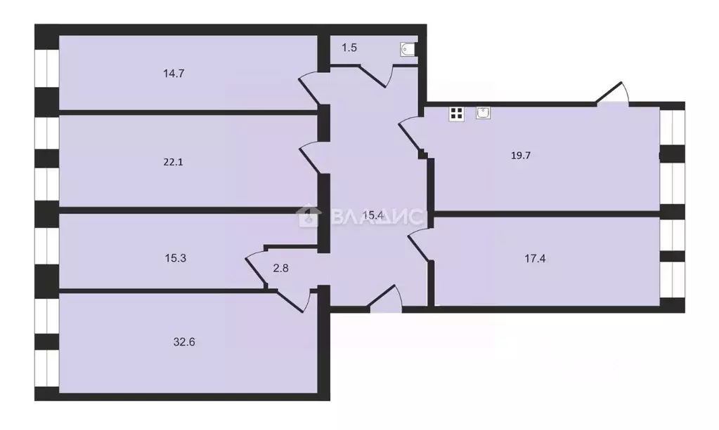 Комната Санкт-Петербург Нейшлотский пер., 15б (22.1 м) - Фото 2