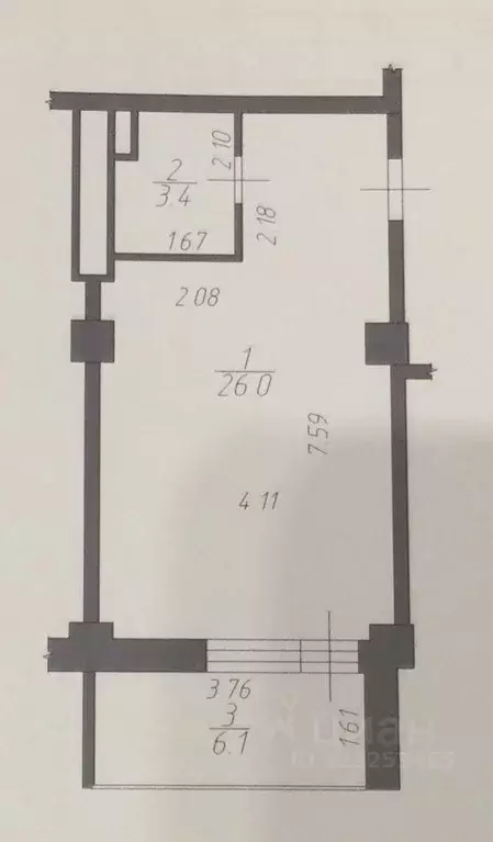 1-к кв. Московская область, Красногорск Почтовая ул., 16 (35.5 м) - Фото 2