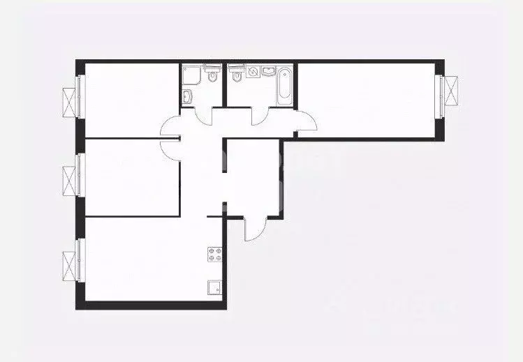 3-к кв. Москва Полярная ул., 27к4 (85.3 м) - Фото 2