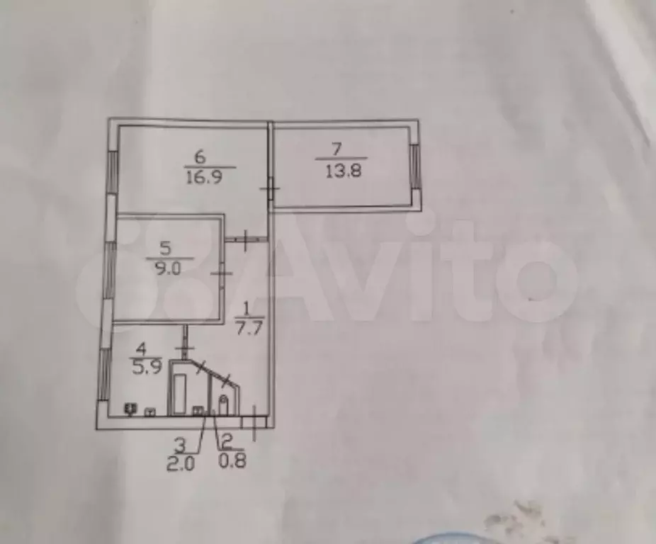 3-к. квартира, 56,1 м, 1/5 эт. - Фото 0