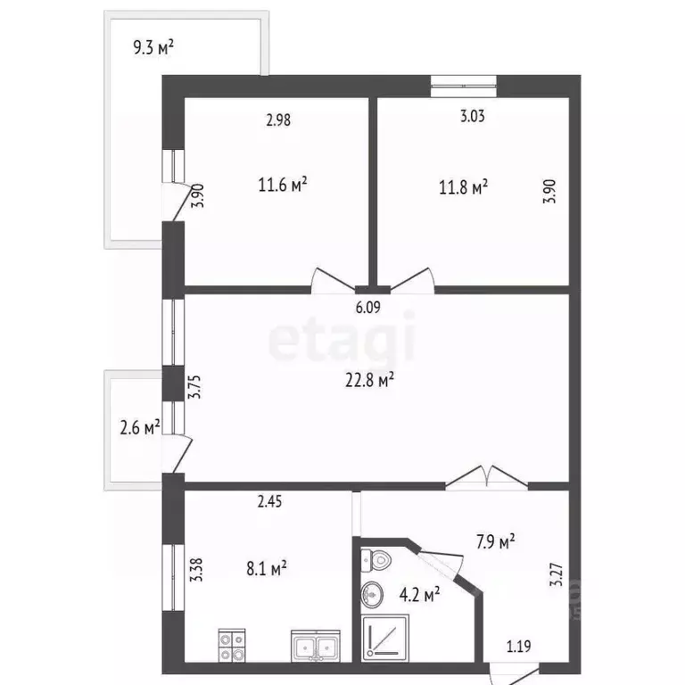 3-к кв. Ростовская область, Ростов-на-Дону Пушкинская ул., 135/33 ... - Фото 1
