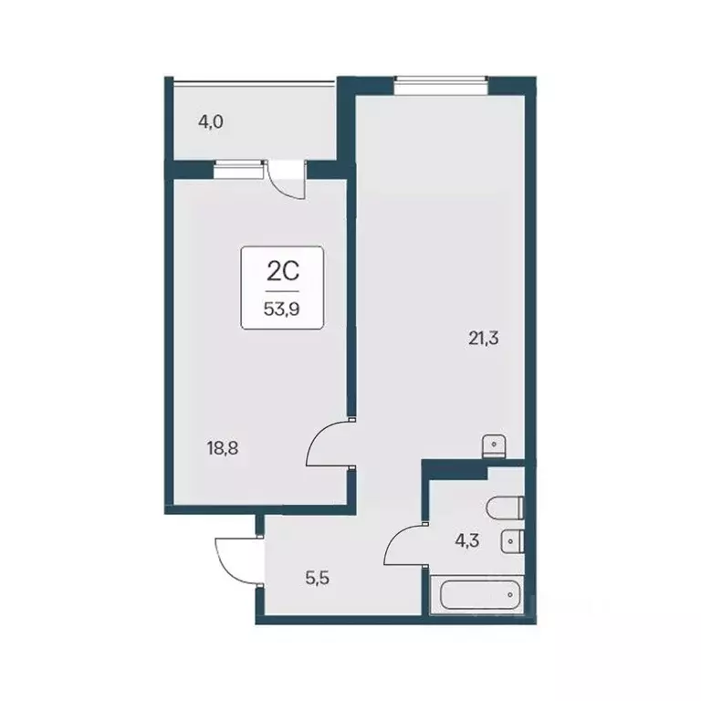 2-к кв. Новосибирская область, Новосибирск Кедровая ул., 80/3 (53.9 м) - Фото 0