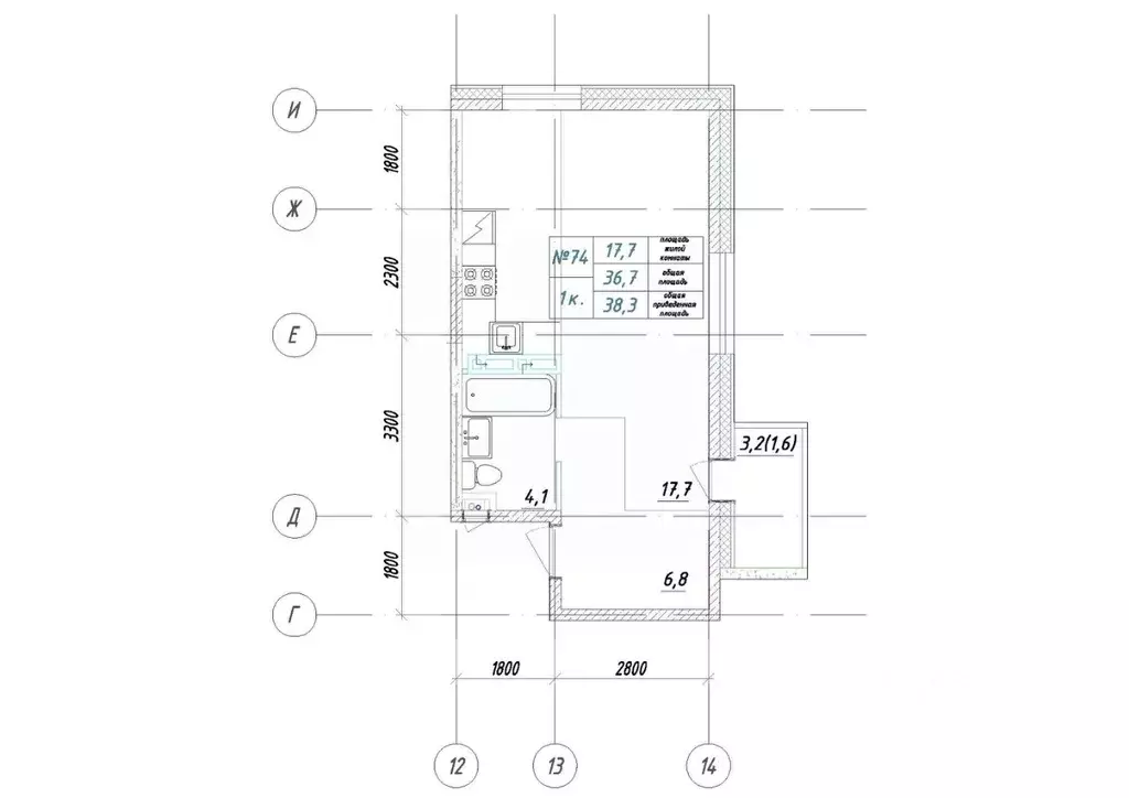 1-к кв. Приморский край, Большой Камень ул. Ленина, 14 (38.3 м) - Фото 1
