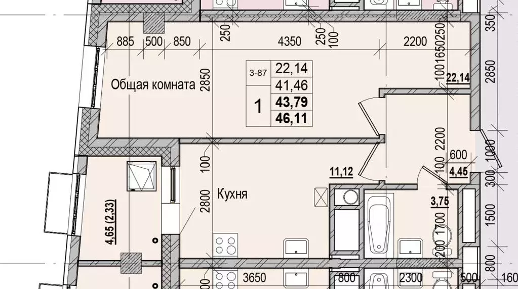 1-к кв. Саха (Якутия), Якутск ул. Чкалова (43.79 м) - Фото 0