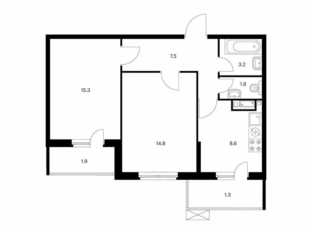 2-комнатная квартира: Москва, Муравская улица, 44к2 (54.5 м) - Фото 1